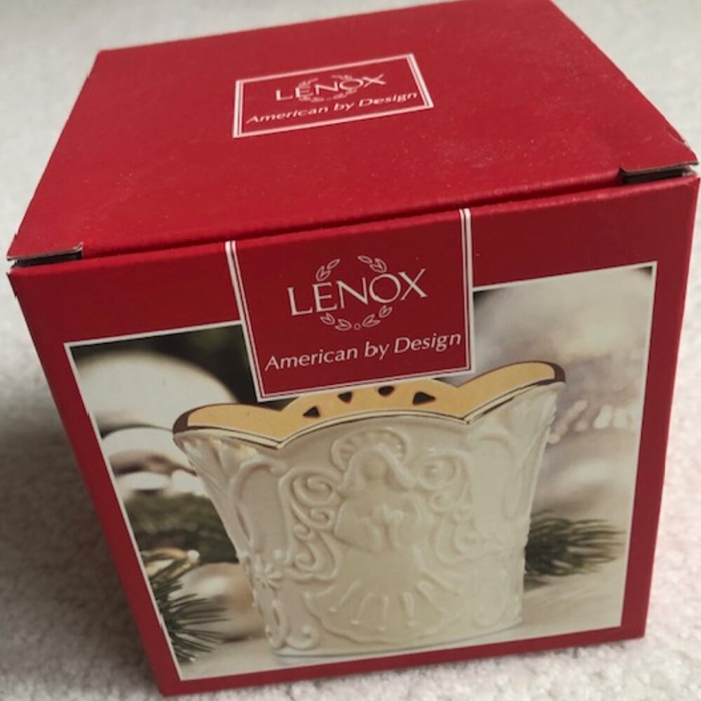 SALE - Lenox Merry Lights Angel Votive with Scalloped Top